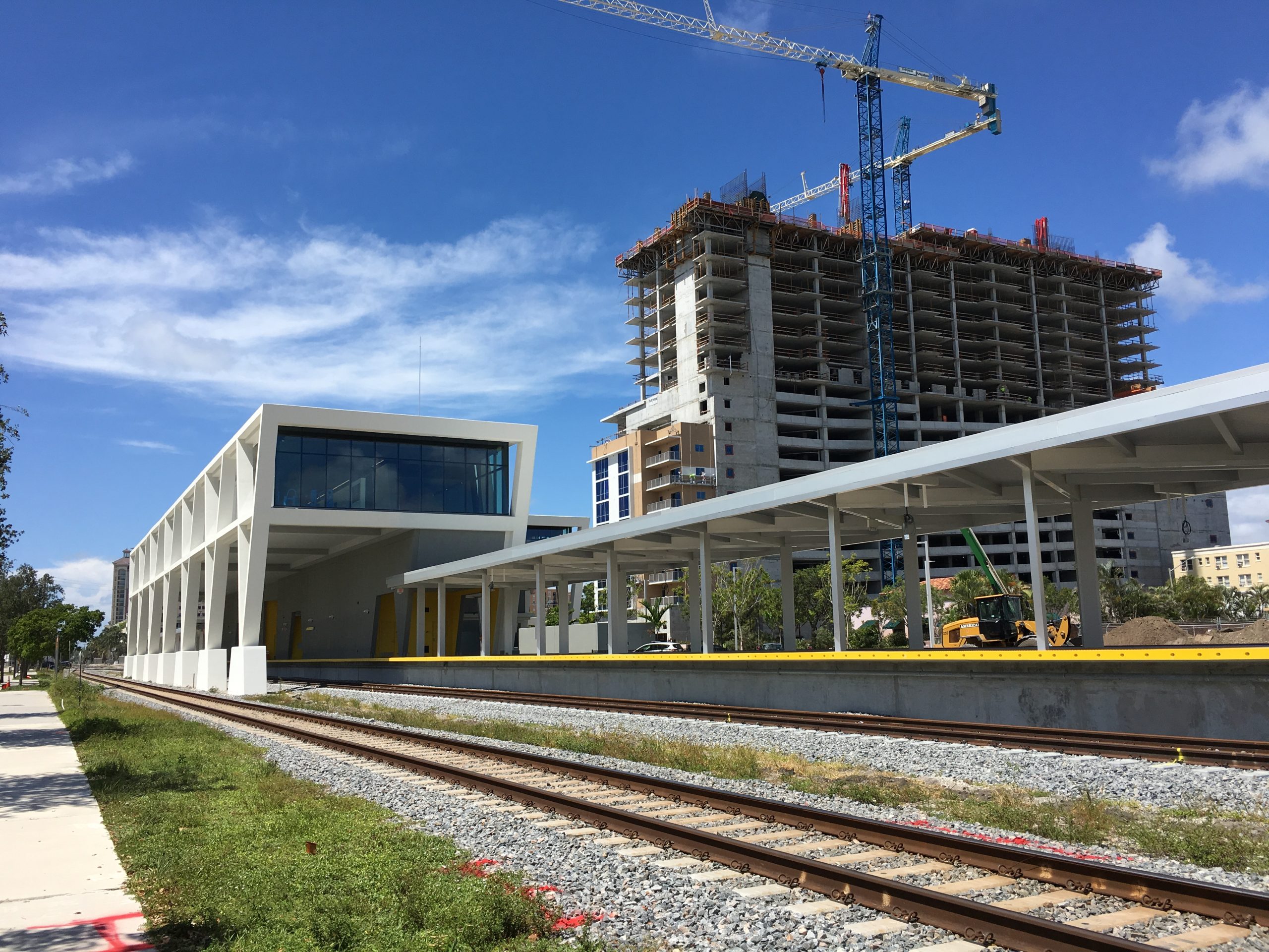 Files with coordinates missing SDC location of creation, Flickr images reviewed by FlickreviewR 2, High-rise construction in Florida, July 2017 in Florida, Pages with maps, United States photographs taken on 2017-07-15, West Palm Beach station (Brightline)
