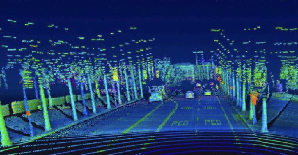 The infrared view of the MiCa autonomous shuttle. (Credit: Boca Raton CRA)