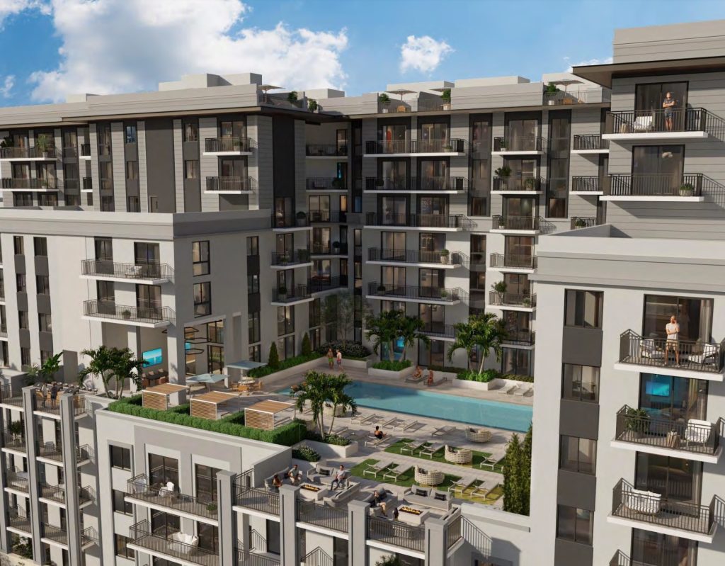 A rendering of of Modera Boca, a 12-story apartment complex at 400 S. Dixie Highway. (Planning Document via Boca Daily News)