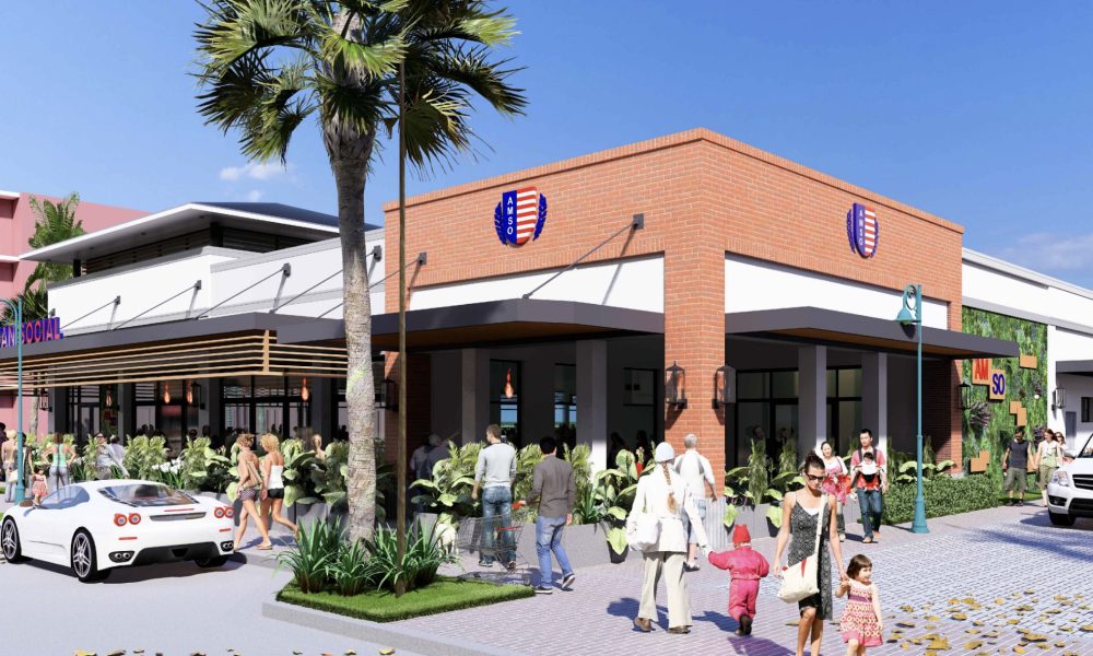 A rendering of the future outdoor dining portion of American Social, Delray Beach, FL. (Planning Document)