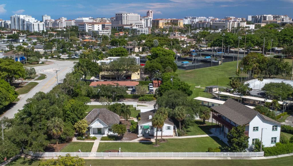 Three historic buildings on Crawford Boulevard in Boca Raton due for relocation, June 2025. (Photo: Boca Daily News)