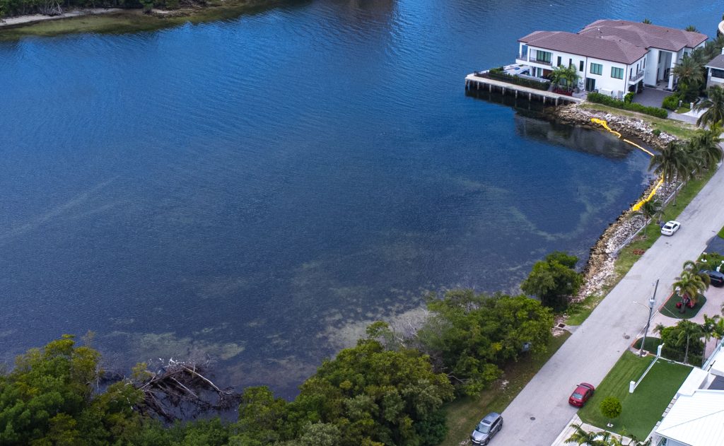 A submerged area off the Intracoastal Waterway off NE 8th Avenue in Boca Raton, FL, June 2025. (Photo: Boca Daily News)