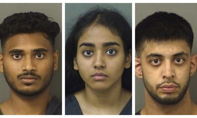 Rohan Aggarwal, Aiesha Babulal and Ali bin Shahid. (Photos: Palm Beach County Jail)