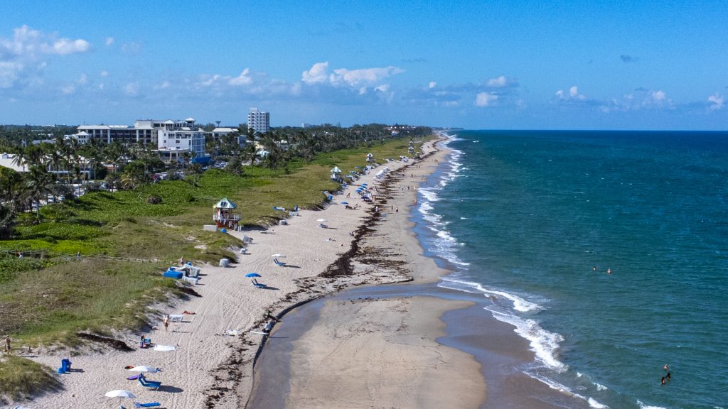 Waves and beach erosion in Boca Raton and Delray Beach, Fla. Aug, 19, 2025, as Hurricane Erin hovers offshore. (Photo: Boca Daily News)