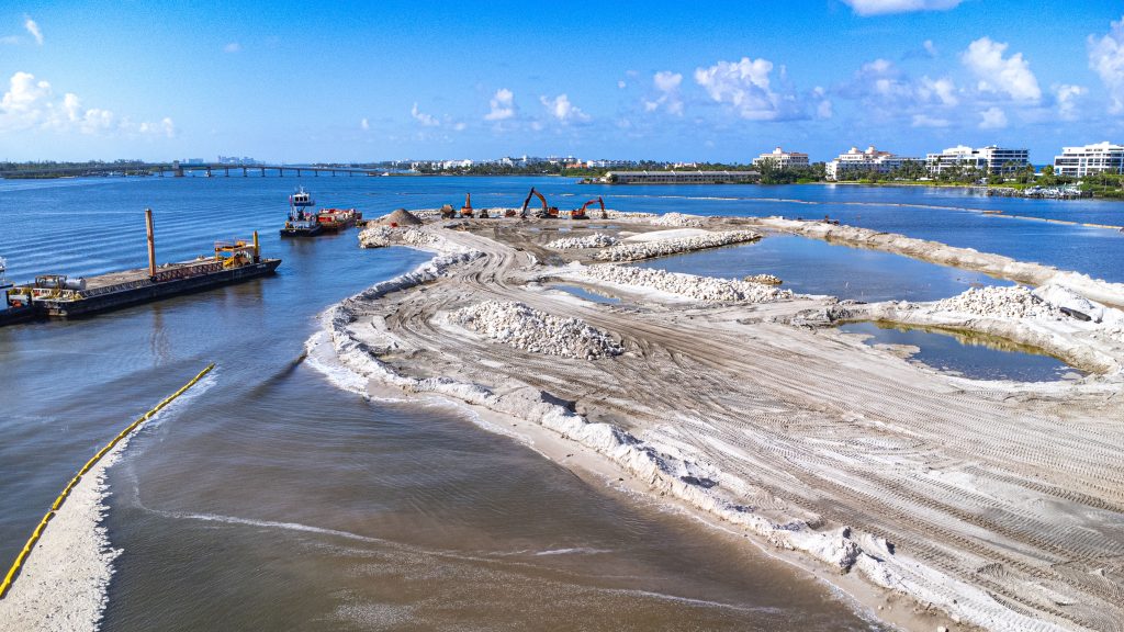 The northern island of Bonefish Cove under construction in Palm Beach County's portion of the ICW, Aug. 2025. (Photo: Boca Daily News)